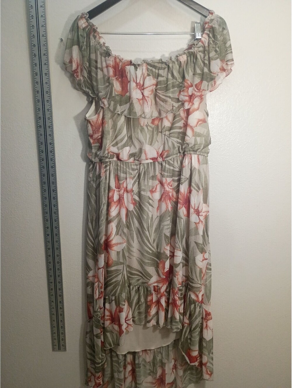 Kate and Lily Woman 18W Floral Off-Shoulder High-Low Dress